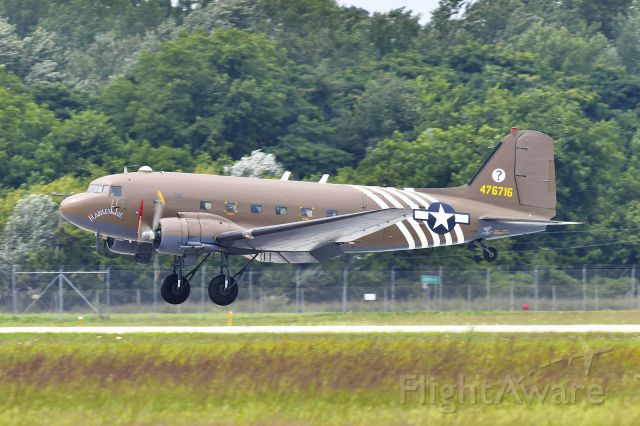 47-6716 — - C-47 Hairless Joe landing during Thunder Over Michigan 2018.