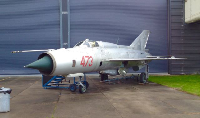 Piper Cherokee Arrow (N473) - East German MiG-21 at Aviodrome air plane museum in Lelystad (NL), October 2016.