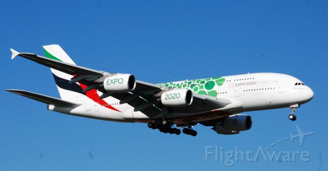 Airbus A380-800 (A6-EDV) - Taken from the theshold of 09L