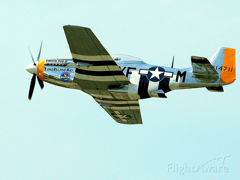 — — - P-51D Mustang..Photo taken from the ground.