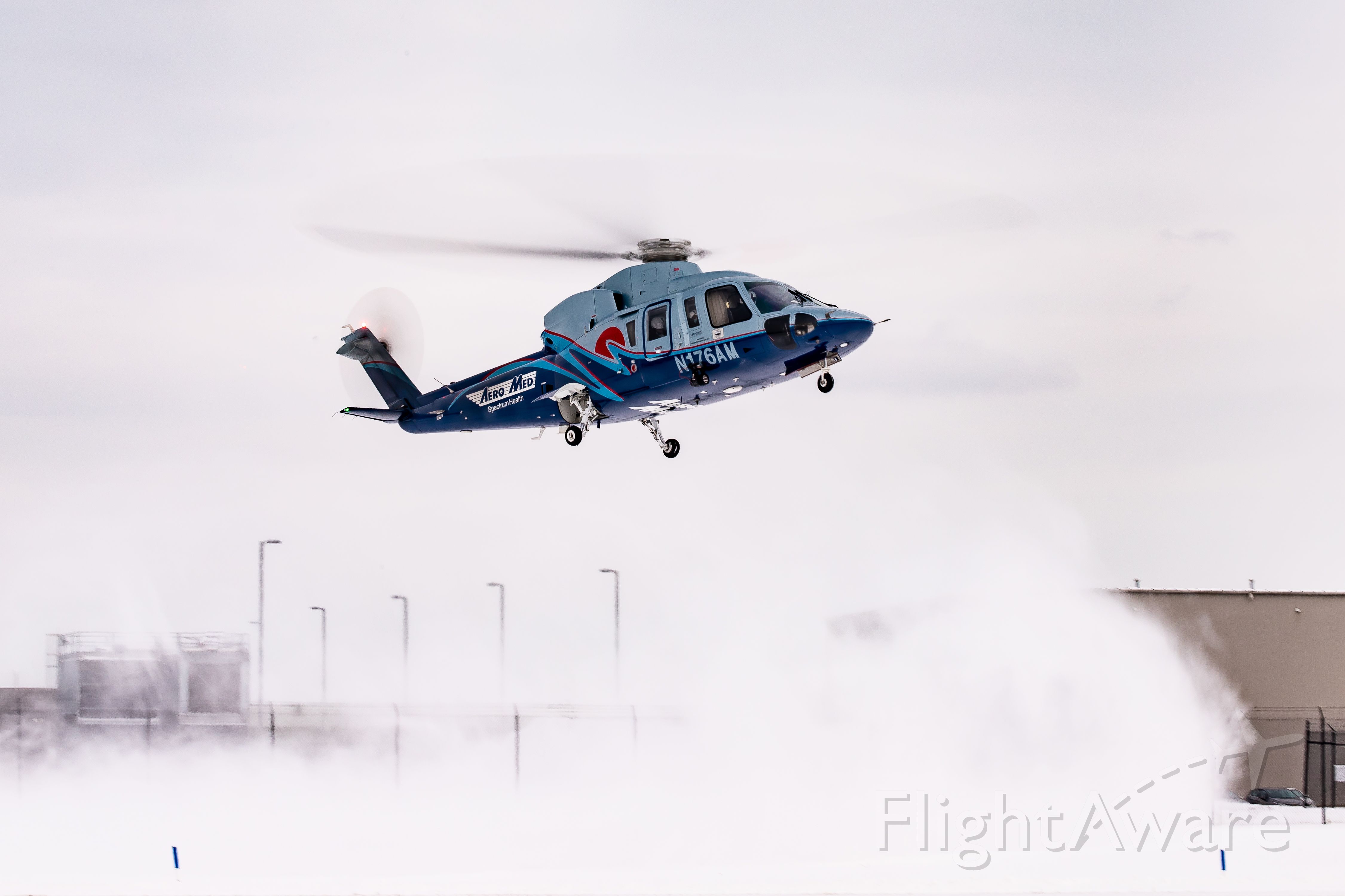 Sikorsky S-76 (N176AM) - AeroMed1 arriving at KGRR after a mission 