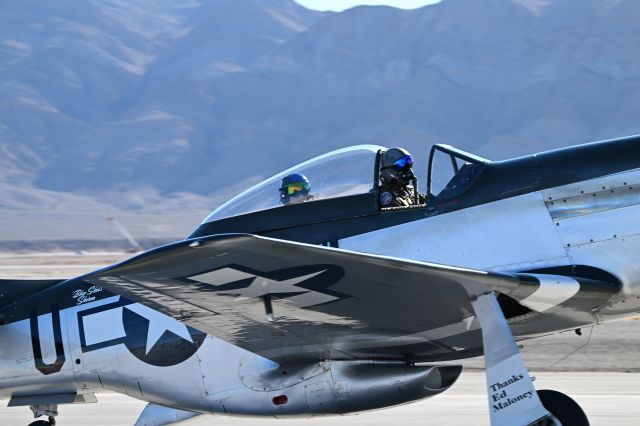 North American P-51 Mustang (NL7715C) - Air Combat Command (ACC) commander General Mark Kelly in the backseat for the Air Force Heritage Flight at Aviation Nation 2022. 