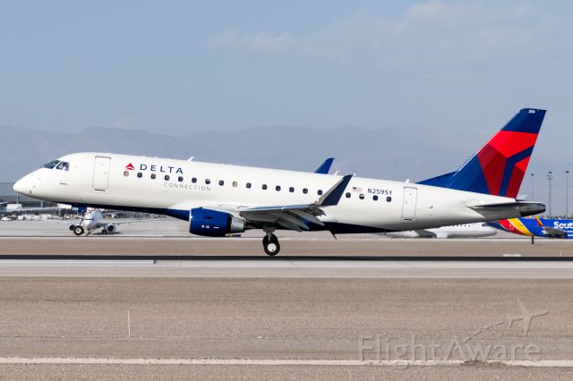 Embraer 170/175 (N259SY) - Crab walking its way into Las Vegas arrives this SkyWest jet