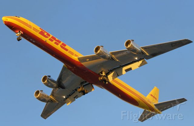 N801DH — - A DHL operated DC-8 on final approach to the Los Angeles International Airport, LAX, Westchester, Los Angeles, California in the late afternoon