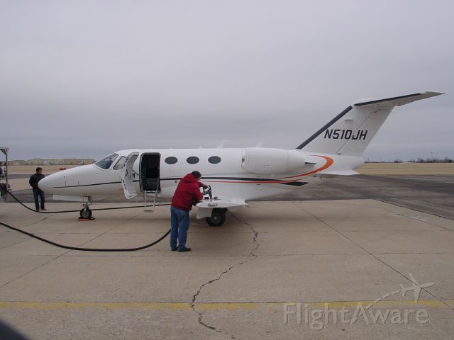 Cessna Citation Mustang (N510JH) - Refueling @ ponca City bound for KICT. Feb 15 2008