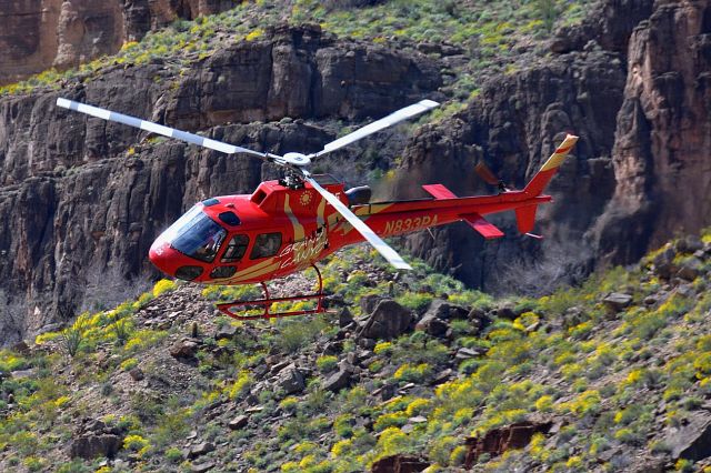 Eurocopter AS-350 AStar (N833PA) - Eurocopter AS-350B-3 Ecureuil down in the grand canyon 