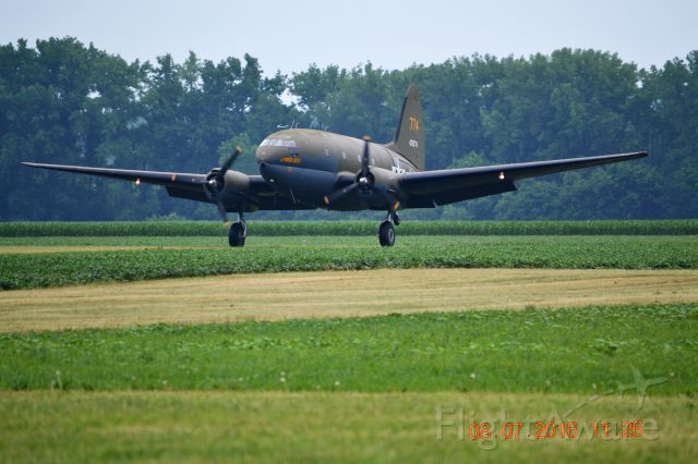 CURTISS Commando (N78774) - A C-46 "The Tinker Belle" lands at Geneseo, NY. 