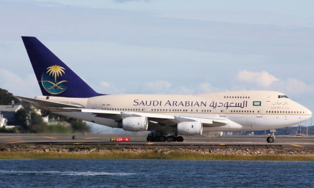 BOEING 747SP (HZ-AIF) - Saudi B747SP arrival to Logan on 09/18/11. 