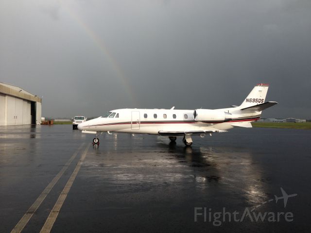 Cessna Citation Excel/XLS (N695QS) - Seen at Atlantic Aero just after a major storm.