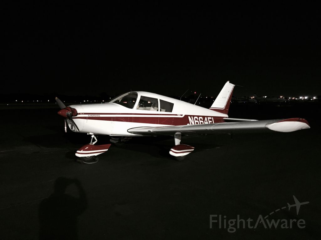 Piper Cherokee (N664FL) - Night landing, one stop from Minnesota.