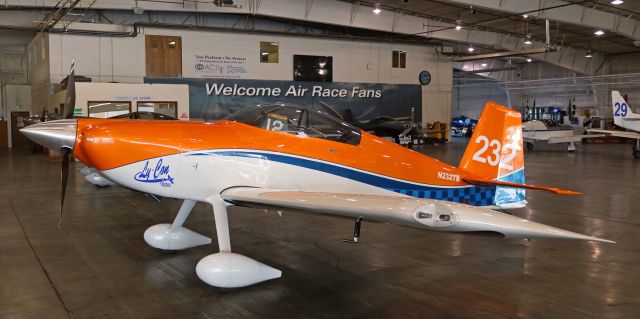 Vans RV-8 (N232TB) - Race 232, an RV-8, is clicked here in the hangar shortly after arriving to participate in the 2019 Pylon Racing Seminar in preparation for the Reno Air Races three months from now.