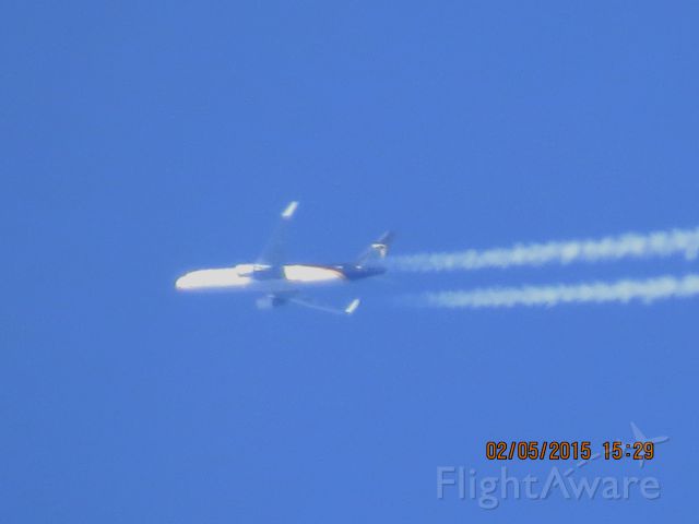 BOEING 767-300 (N317FE) - UPS flight 2924 from SDF to ONT over Southeastern Kansas at 36,000 feet.