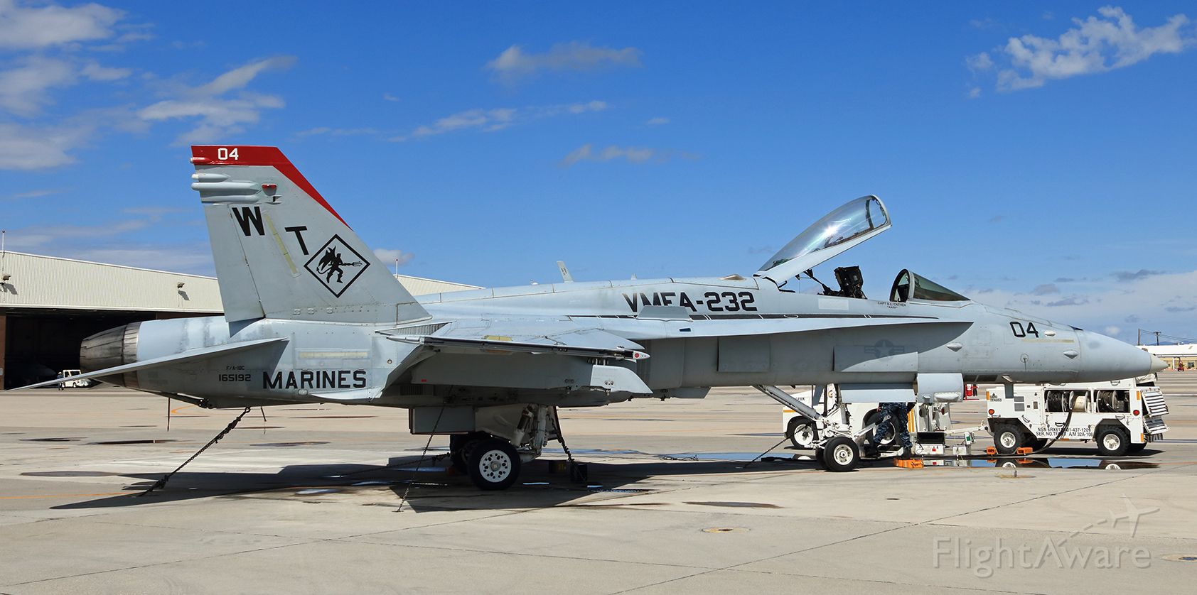 16-5192 — - This photo of 165192, the first picture of the VMFA 232 "Red Devils" F/A-18C Hornet to be posted into the FA photo gallery, was taken only 90 days ago.  Earlier today (just over 6 hours ago, at around 11 AM here), this Bug crashed a few miles southeast of NAS Fallon shortly after taking off on a maintenance check flight.  Fortunately, the pilot ejected safely prior to the crash and walked away from the crash site.