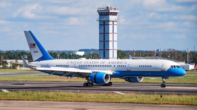Boeing 757-200 (N80001) - Vice President Mike Pence landing at Greenville Donaldson Center.  Always a spectacular sight seeing the presidential planes come to town!  10/27/20.