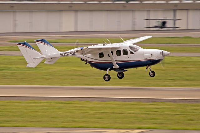 N337KM — - Cessna T337G pressurized SkyMaster departs Livermore Municipal Airport, February 2022