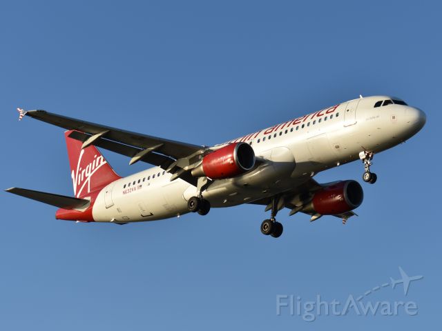 Airbus A320 (N632VA) - Named youtube air. Flying for Alaska Airlines, but still in the Virgin America scheme. Going to miss these schemes.