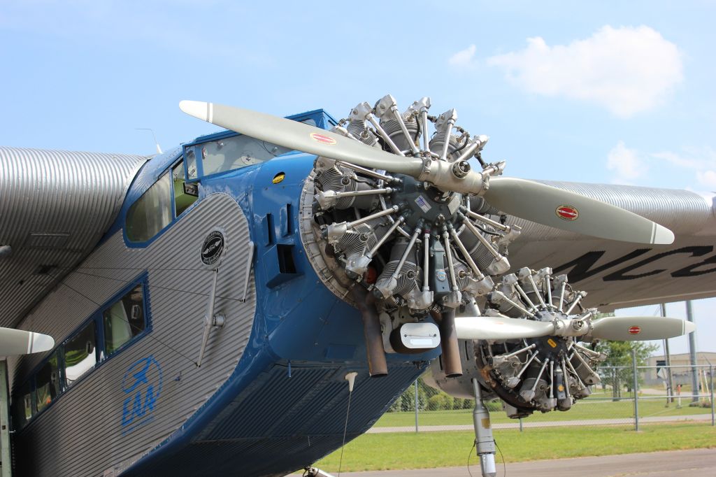 Ford Tri-Motor (NC8407) - Close in view of the EAA Ford Tri-motor 4-AT-E @ Madison County Executive in Meridianville, AL on May 22,2014