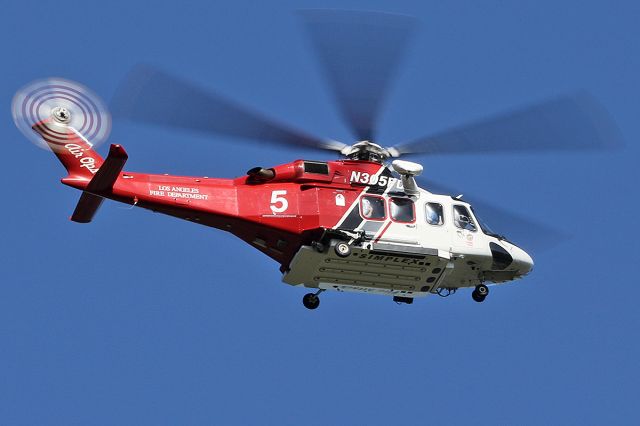 N305FD — - Los Angeles Fire Department - Agusta AW139 Helicopter flying over Malibu Creek State Park in Calabasas, California.