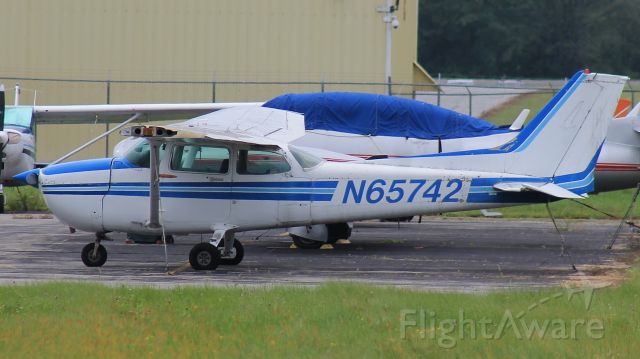 Cessna Skyhawk (N65742) - Parked at Orange County Airport, 28 August 2021.