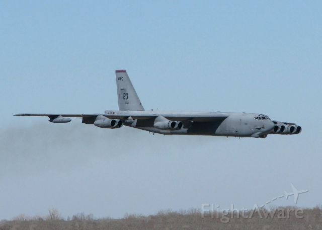 Boeing B-52 Stratofortress (61-0021) - Touch and go off Rwy 15 at Barksdale Air Force Base.