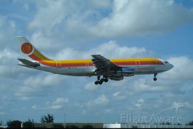Airbus A300F4-200 (6Y-JMS) - Short Final at Miami Intl Airport on 1990/08/26