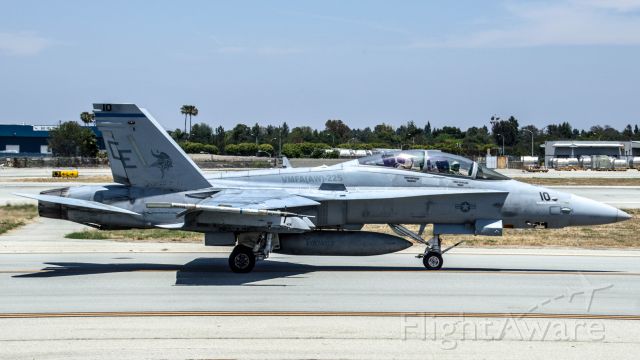McDonnell Douglas FA-18 Hornet — - A Marine F-18D of VMFA(AW)-225 taxis past as it readies to depart for MCAS Miramar 