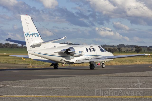Cessna Citation 1SP (VH-FUM) - AusJet Aviation Group, formerly Australasian Jet, (VH-FUM) Cessna Citation 501 1/SP taxiing at Wagga Wagga Airport.