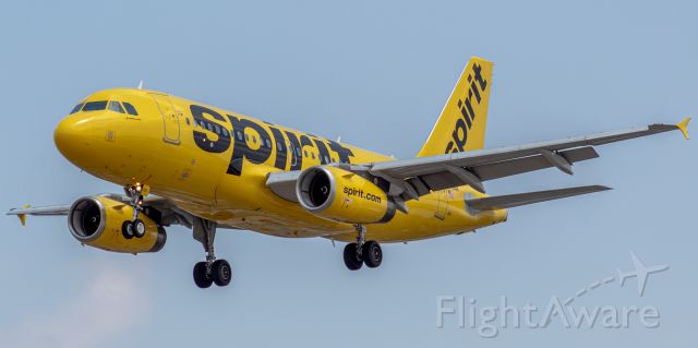 Airbus A319 (N519NK) - Spirit Airlines Airbus 319-132 arriving from Houston Bush Intercontinental landing on runway 29 at Newark on 7/28/21.