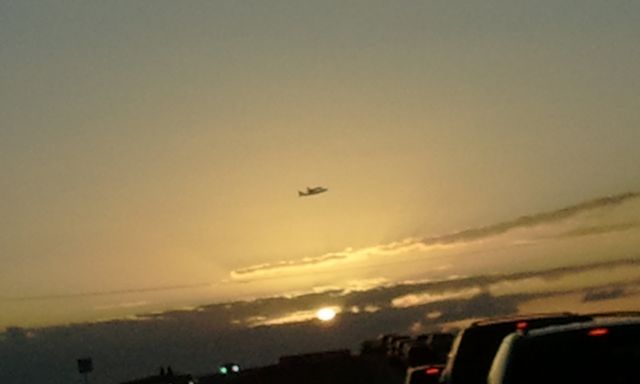 BOEING 747-100 (NASA905) - Discovery fly-by over Patrick Air Force Base, FL at sunrise