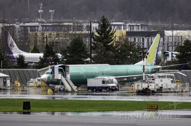 Boeing 787-8 (N4022T) - 737-900 Max (8168) slated for Copa Airlines in final stages of build-out at Boeing's Renton, Washington Plant. Note the Ural Airlines 737 Max in the background.