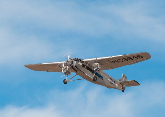 Ford Tri-Motor (N9645) - The EAA Ford Trimotor giving rides around the Phoenix area on a beautiful morning, January 2019.