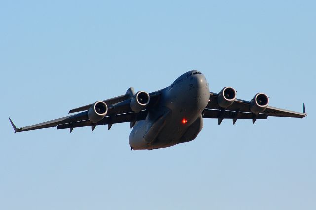 C17 — - A C-17 from the 172D Airlift Wing, Mississippi ANG departs runway 25 at KFSM.