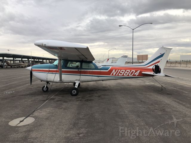 Cessna Skyhawk (N19804) - Out at the west ramp of north Las Vegas airport. Standing along the row of 702 Aviation’s fleet of Cessna 172M’s