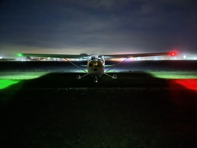 Cessna Skylane (N7563S) - Getting ready to depart for home after enjoying a rare night airshow performance by the AeroShell Aerobatic Team at KVYS.