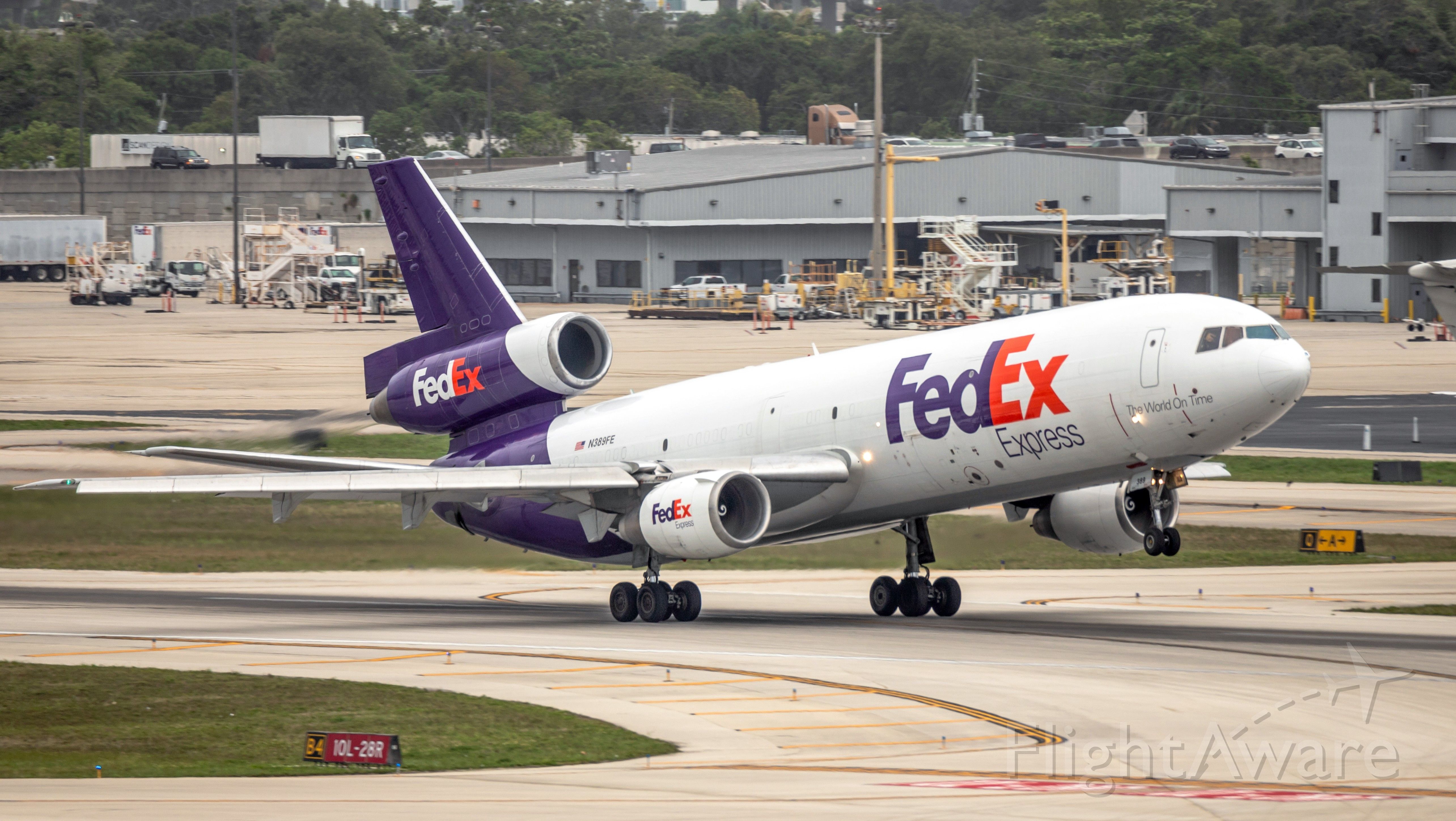 McDonnell Douglas DC-10 (N389FE) - FedEx departing from RWY 10L