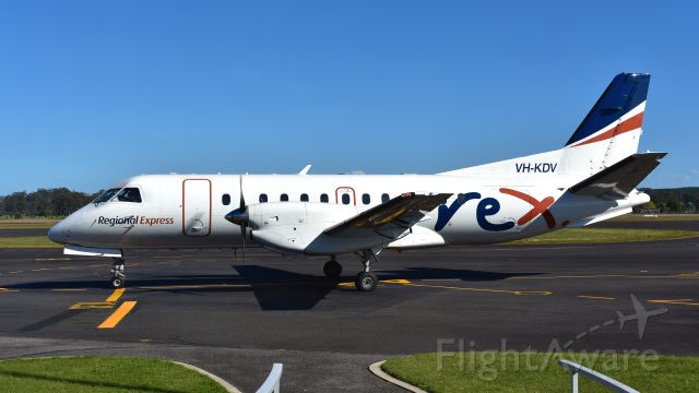 Saab 340 (VH-KDV) - Regional Express Airlines Saab 340B VH-KDV (340B-322) at Burnie Wynyard Airport Tasmania on 28 October 2016. An Adelaide-based aircraft that you dont often see here, in fact very rarely see.