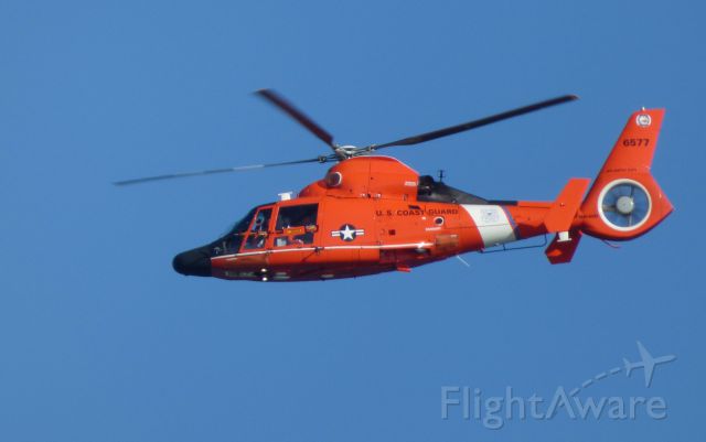 N6577 — - Shown here is a US Coast Guard Aerospatiale short range helo off the coast of Monmouth NJ in the Autumn of 2017.