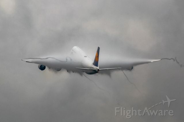 BOEING 747-8 (D-ABYD) - it's rain again in Frankfurt!