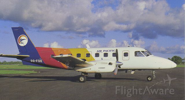 Embraer EMB-110 Bandeirante (DQ-FDE) - scanned from postcardbr /Air Pacific