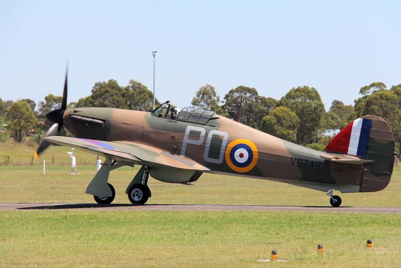 VH-JFW — - Hawker Hurricane Mk.XII.br /Manufactured in Canada in 1942.br /Hunter Valley Air Show 2017.br /Maitland, NSW, Australiabr /Photo: 28.01.2017
