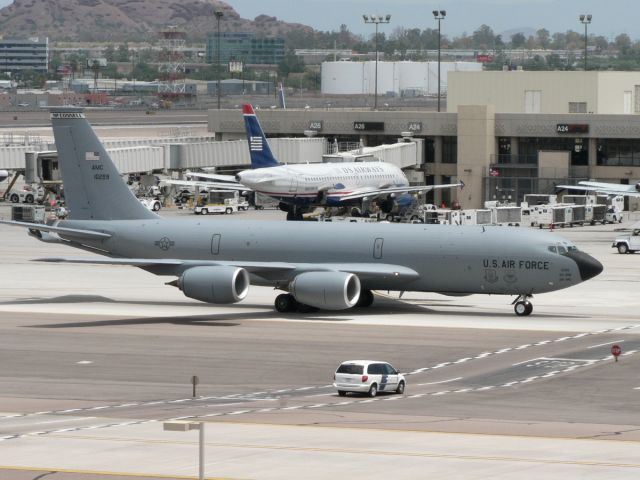 Boeing C-135B Stratolifter — - July 24, 2008 - One of McConnell AFBs KC-135Rs arriving at PHX
