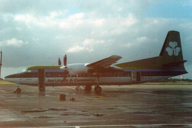 Fokker Maritime Enforcer (EI-FKA) - Seen here in Aug-89.br /br /With Aer Lingus from Jan-89 to Nov-99 when it became OY-EBB then PH-LMA, SE-MFA, OE-LJC and 5Y-JWC for Jetways Airlines.