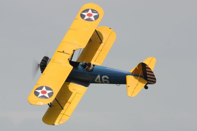 Boeing PT-17 Kaydet (N46Y) - 1941 Boeing B75 flying at The Greatest Show on Turf 2018 in Geneseo, NY