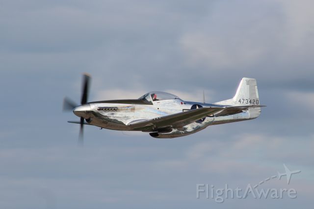 North American P-51 Mustang (NL151AM) - Fast Pass of one of the 2 P-51s durign the Oshkosh F-16 Heritage Flight.