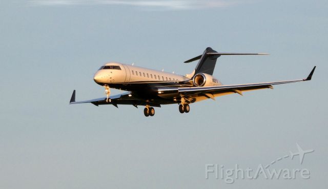 Bombardier Global Express (N92FX) - On final at twilight is this 2004 Bombardier Global Express 6000 in the Spring of 2019.