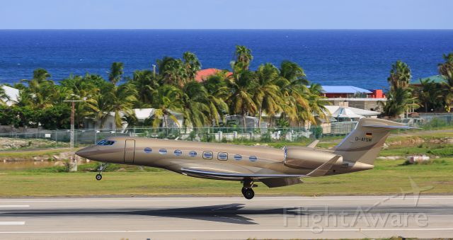 Gulfstream Aerospace Gulfstream G650 (D-AYSM) - German registered D-AYSM landing at TNCM St Maarten. 