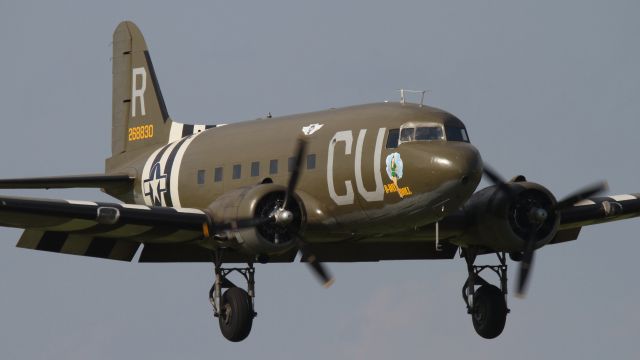 Douglas DC-3 (N45366) - C-47 "D-Day Doll" returning to the field