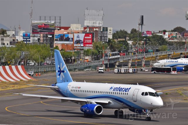 XA-VER — - Sukhoi Super 100-95B XA-VER MSN 95081 of Interjet (Ceased operations july 2021) taxiing for departure at Mexico City International Airport (02/2019).