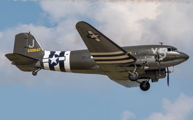 Douglas DC-3 (N62CC) - "Virginia Ann" shortly after takeoff during the 2019 EAA Airventure.