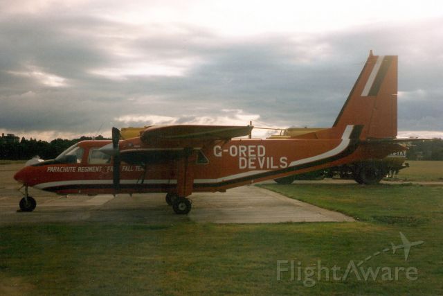 ROMAERO Turbine Islander (G-ORED) - Seen here in Aug-94.